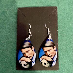 Hannibal Lecter Mads Mikkelsen Tear Drop Earrings